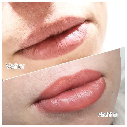 PMU Lippen vorher und nachher